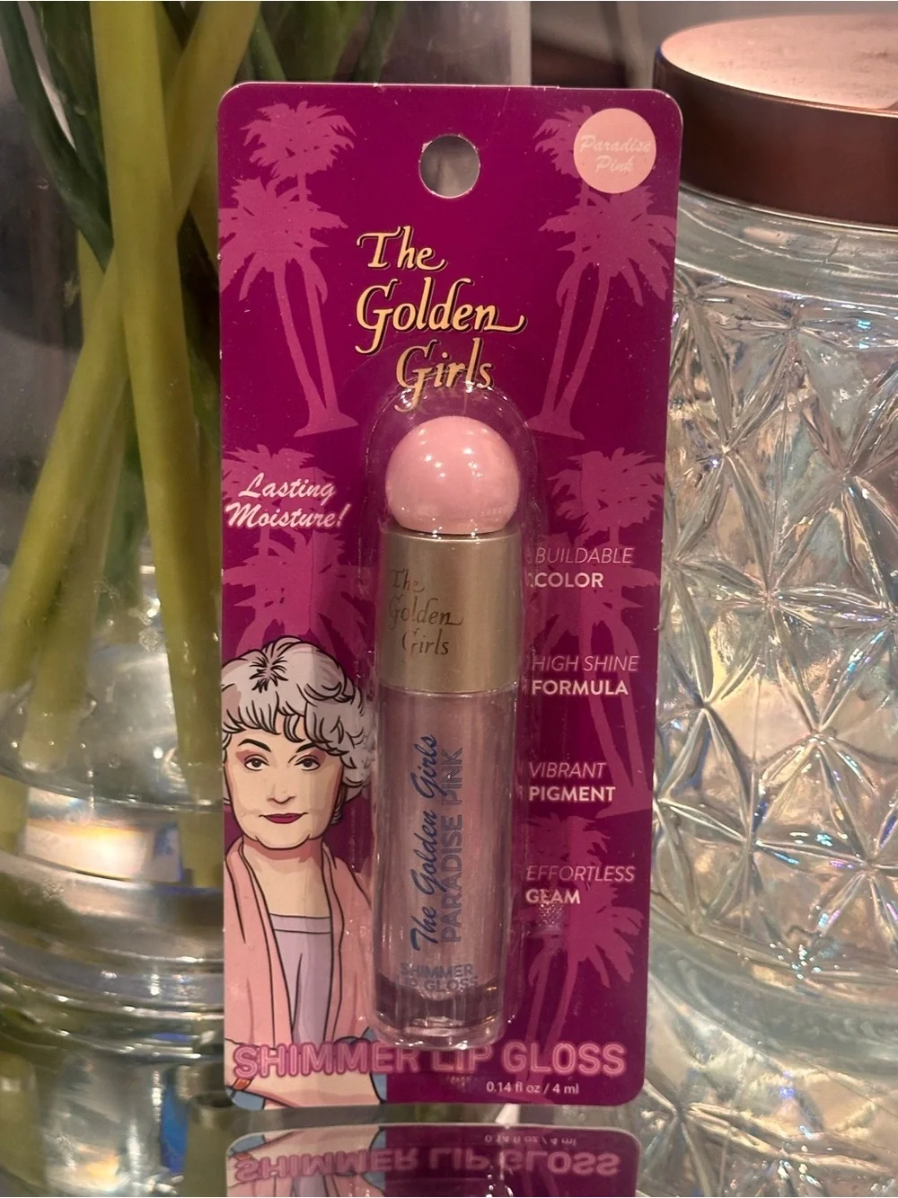 The Golden Girls Paradise Pink Shimmer Lip Gloss NEW Sealed Collectible RETRO